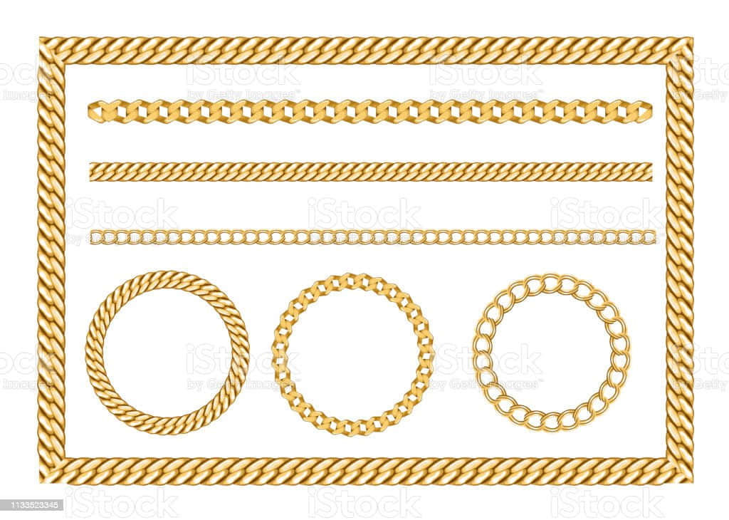 gold chain, frame set, vector art illustration, SD Desktop Wallpaper