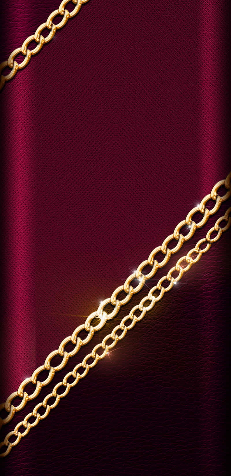 gold chain, red background, burgundy satin fabric, HD Phone Wallpaper