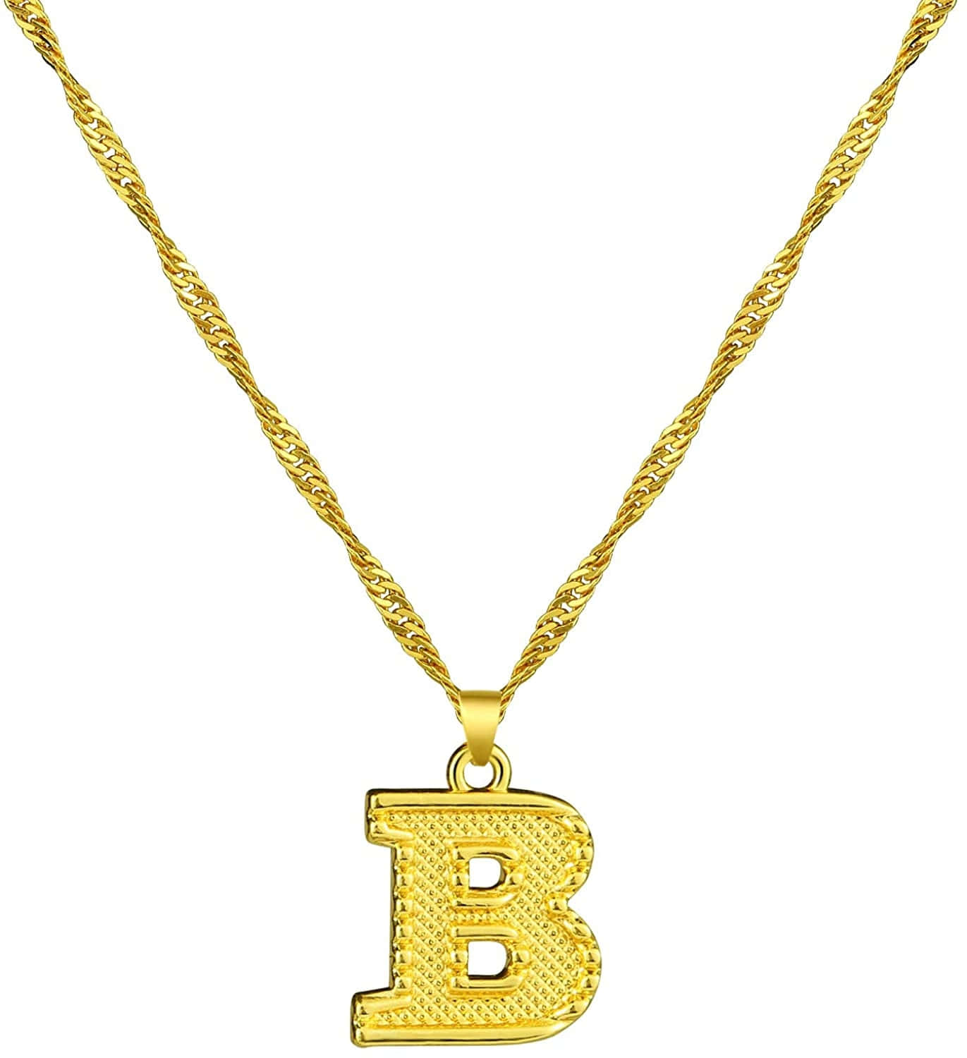 gold chain, textured bold letter B pendant, clean white background, HD Phone Wallpaper