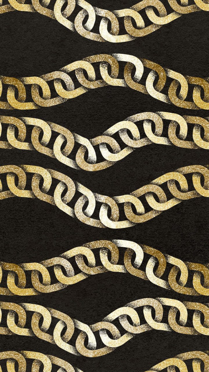 gold chain, black background, glittery, HD Phone Wallpaper