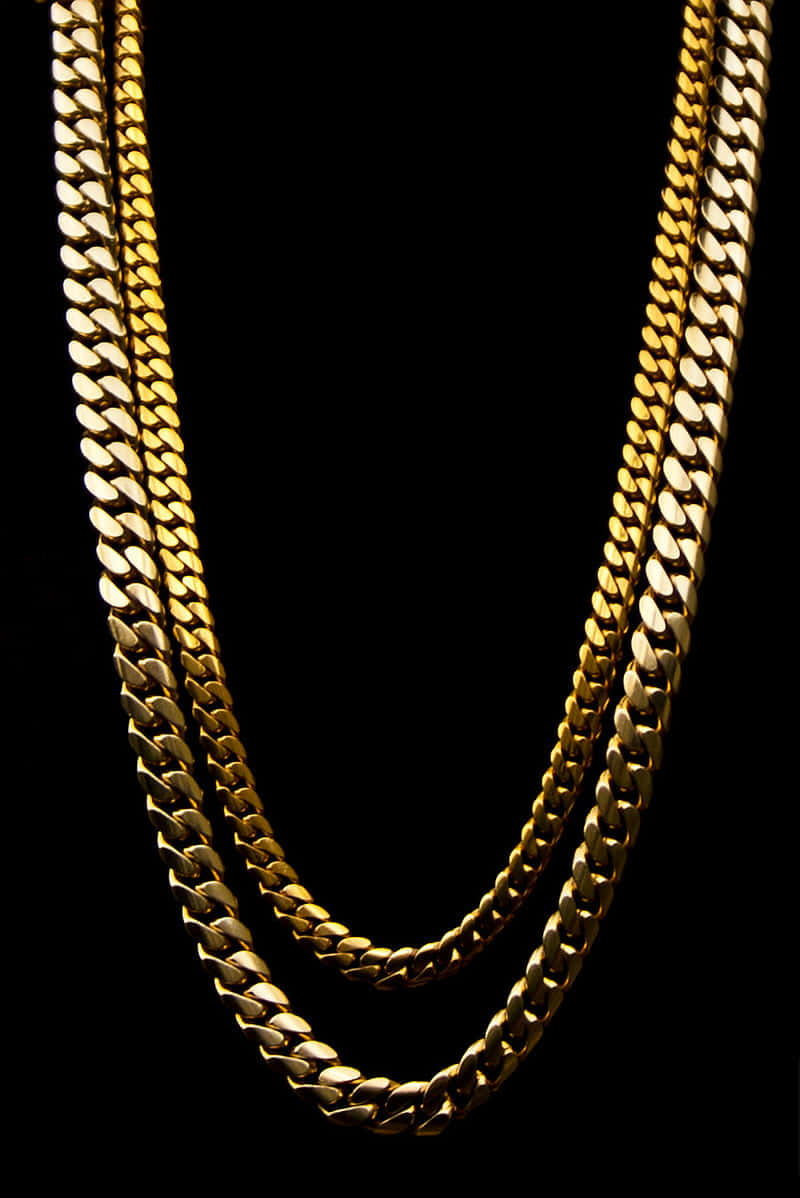 Gold Chain, Cuban chains, polished links, SD Phone Wallpaper