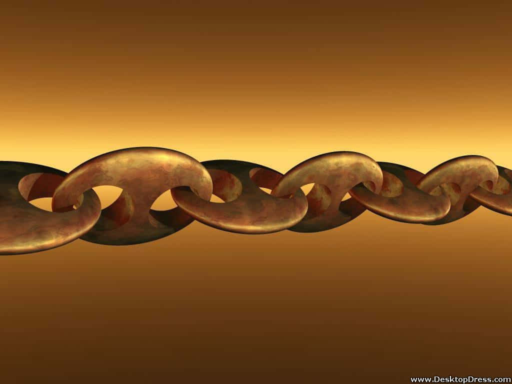 gold chain, heavy metallic chain, rusted links, SD Desktop Wallpaper