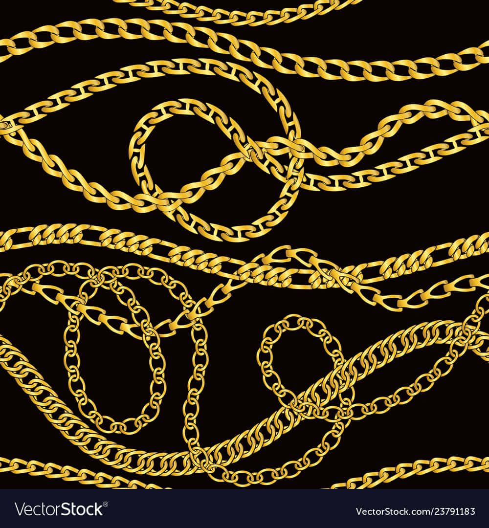 gold chain, seamless pattern, vector, SD Phone Wallpaper