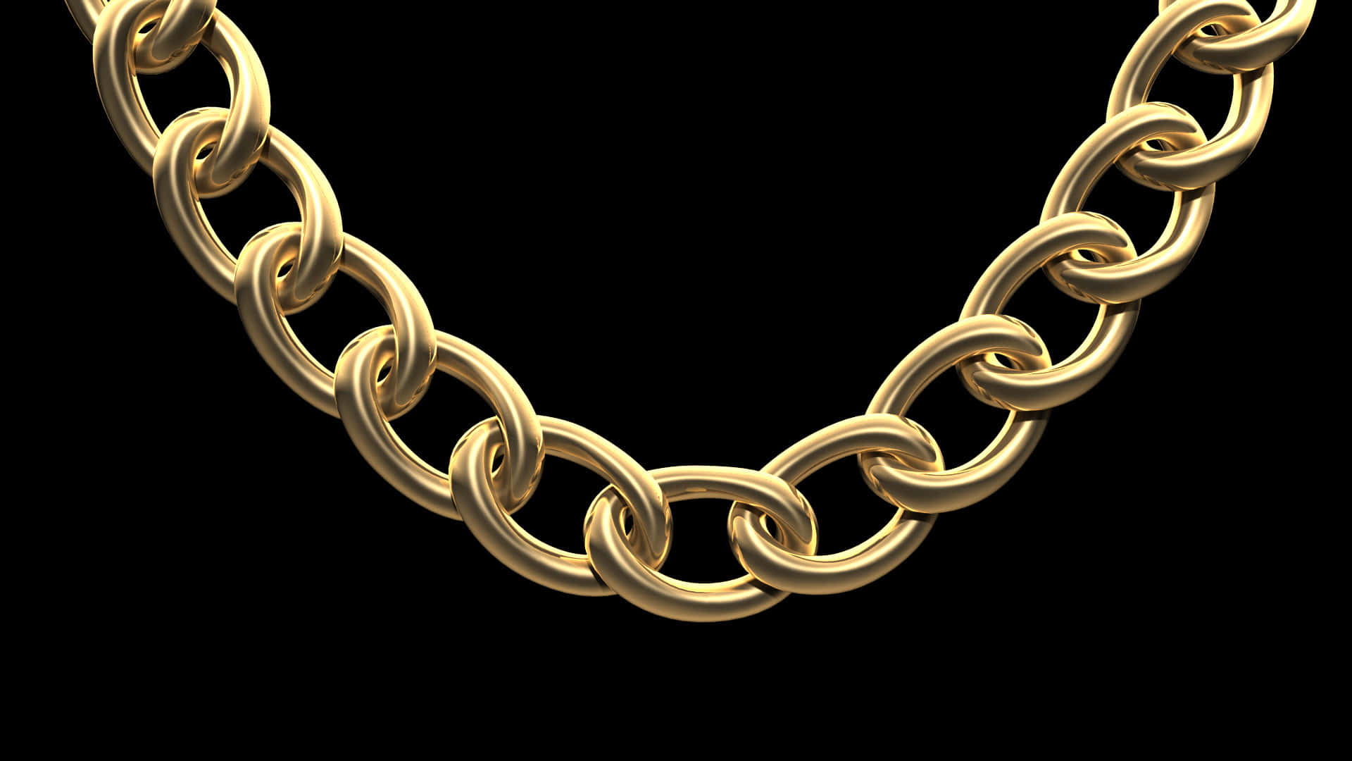 gold chain, interlocking links, gleaming gold, Full HD Desktop Wallpaper