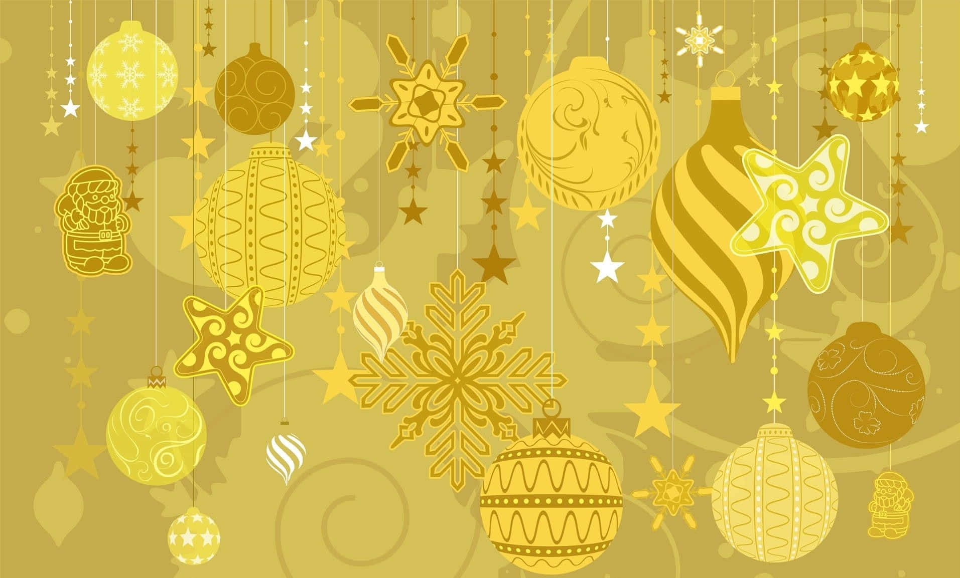 Gold Christmas, golden background, Christmas ornaments, HD Desktop Wallpaper