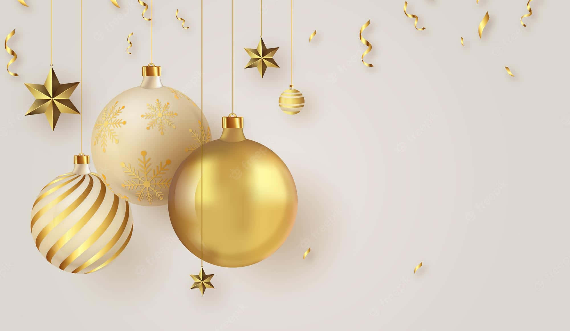 Gold Christmas, golden theme, golden Christmas ornaments, Full HD Desktop Wallpaper