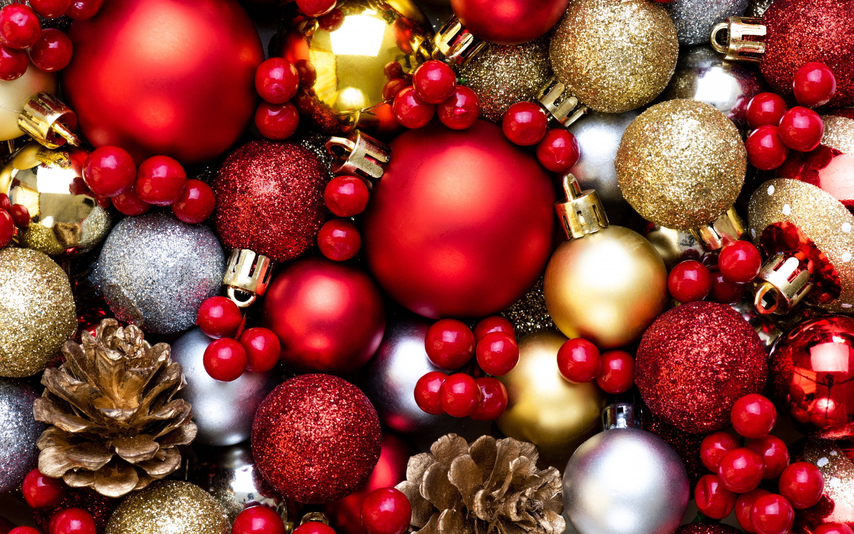 red, silver, gold, 2K Desktop Wallpaper
