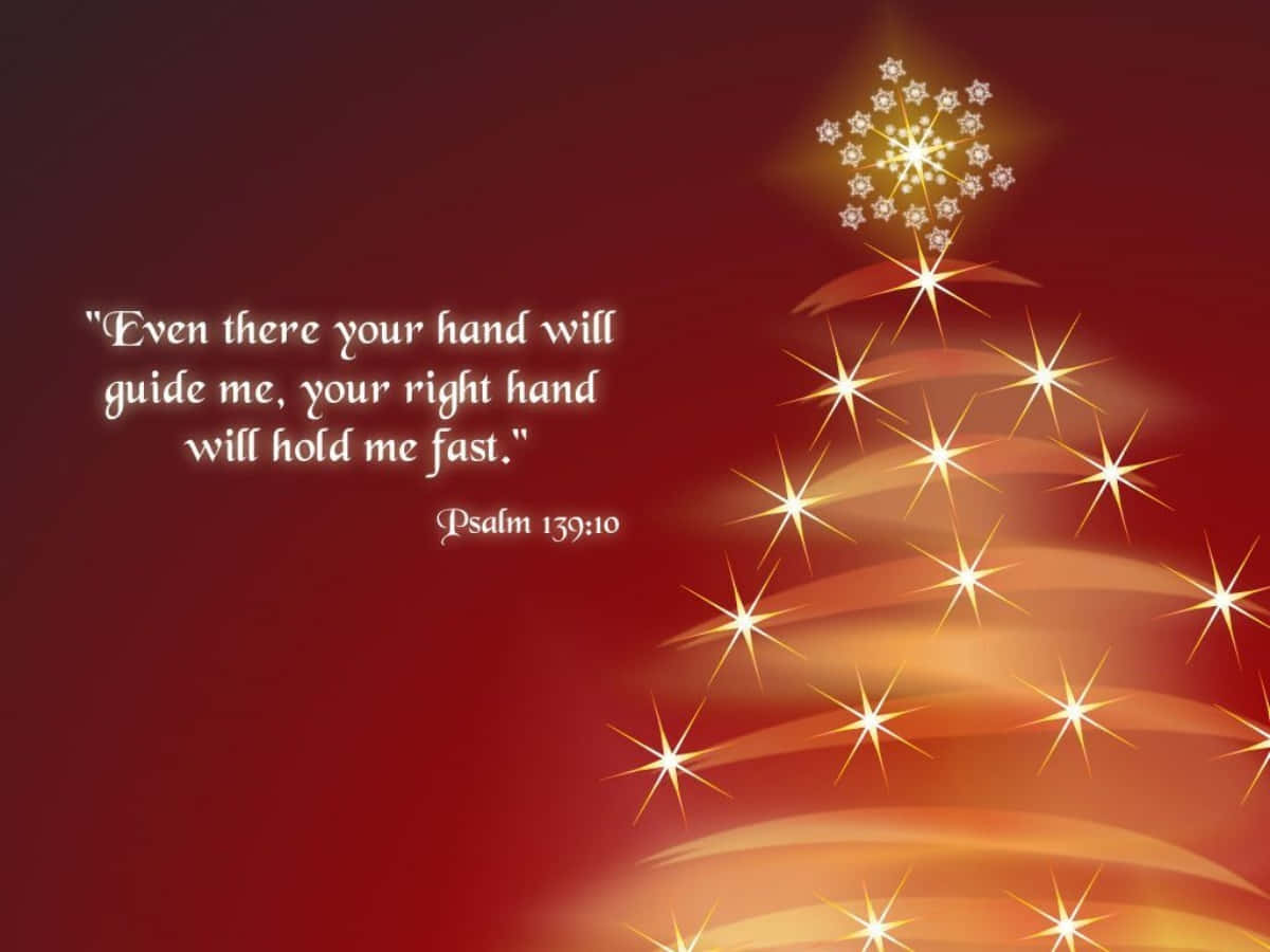 Christmas Scripture, Red And Gold Christmas Tree, glowing golden Christmas tree, SD Desktop Wallpaper