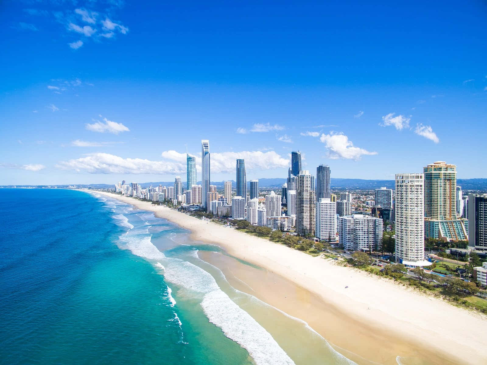 Gold Coast, skyline, sunset, HD Desktop Wallpaper
