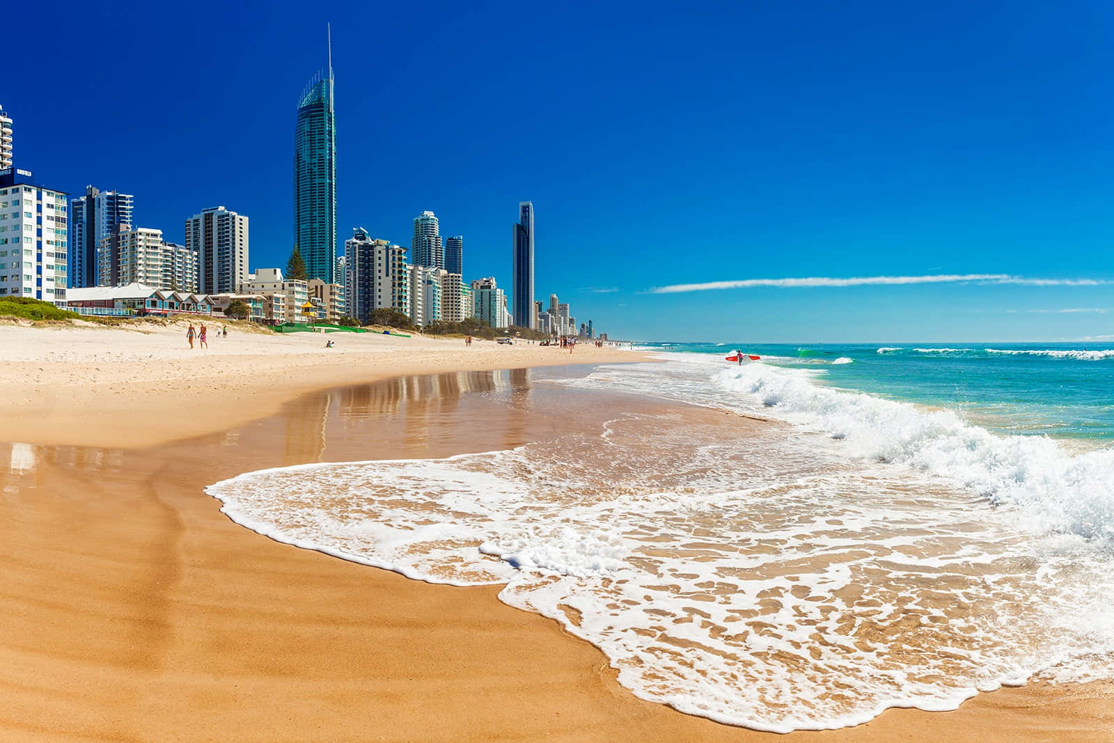 Gold Coast, sunrise, turquoise waves, HD Desktop Wallpaper