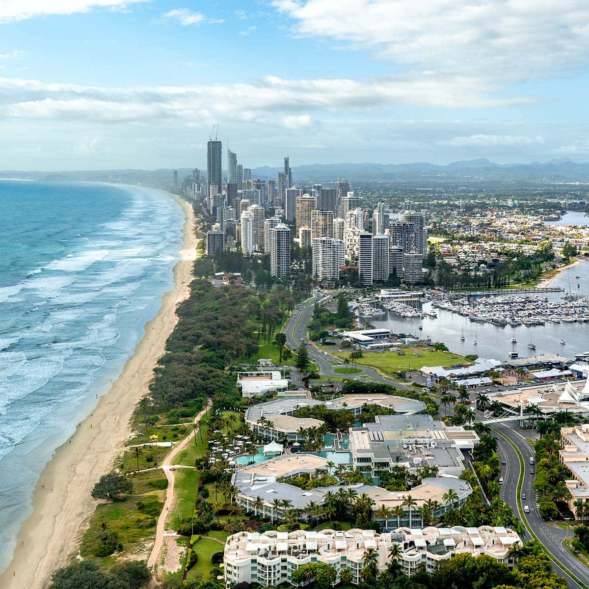 Gold Coast, sunrise, coastal city, SD Desktop Wallpaper