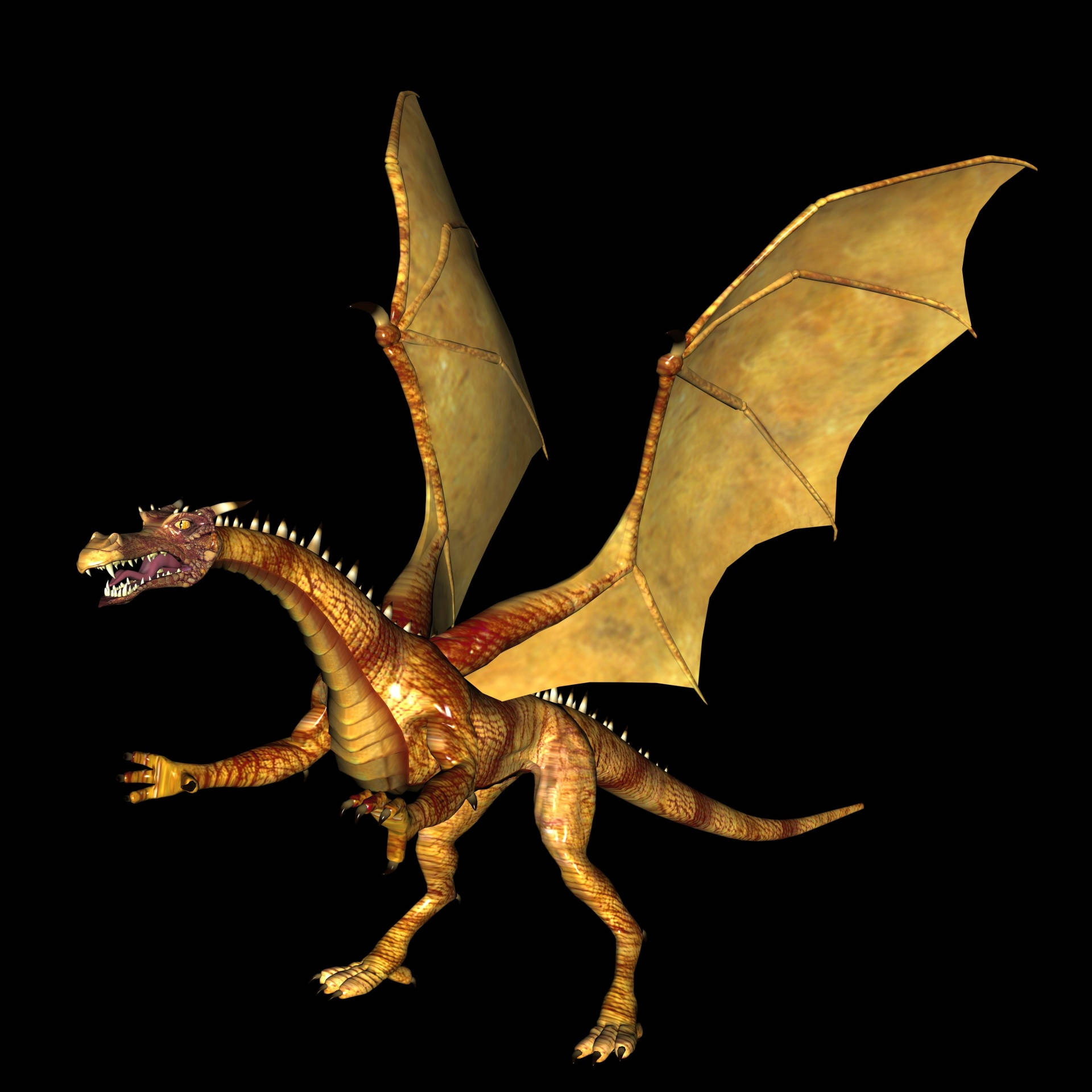 Gold Dragon, red marks, golden dragon, Full HD Desktop Wallpaper