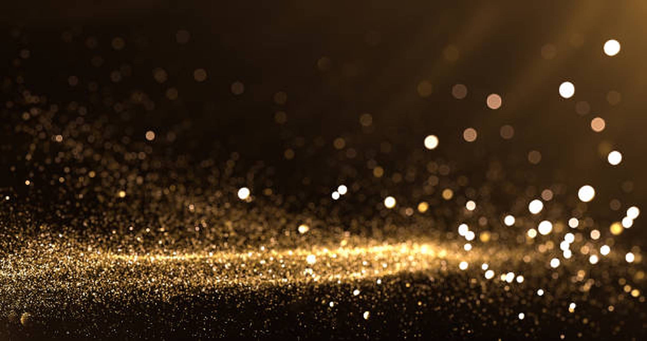 Gold Dust, golden glitter particles, radiant beam, Full HD Desktop Wallpaper