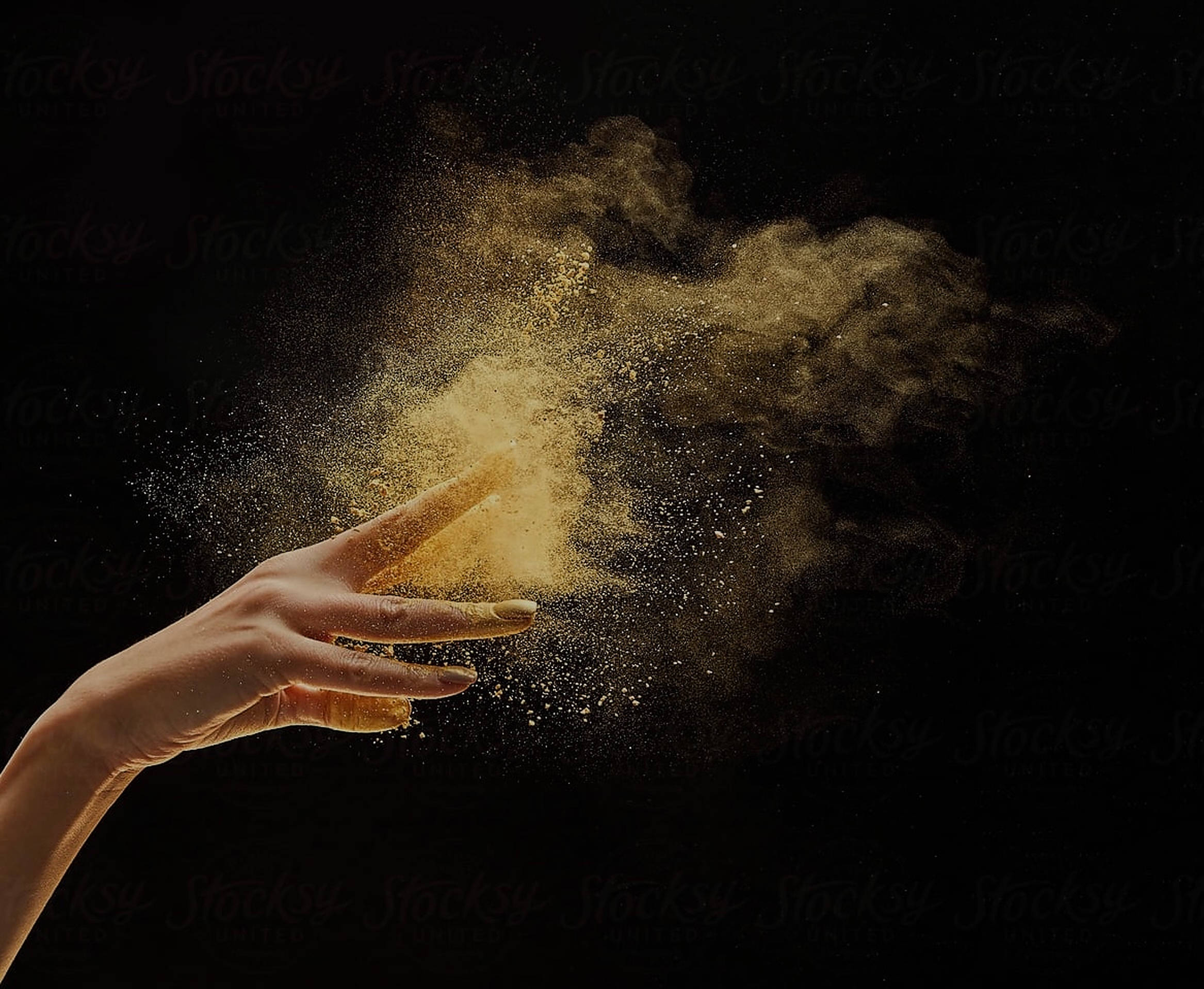 Gold Dust, hand, golden dust, Full HD Desktop Wallpaper