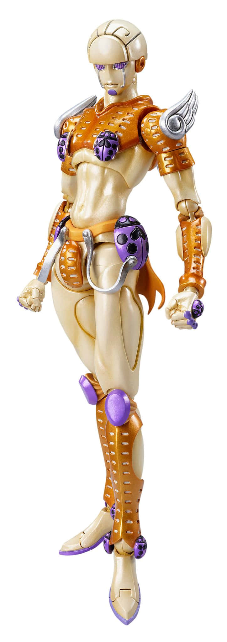 Gold Experience Jojo, orange and purple armor, silver wings, Full HD Phone Wallpaper