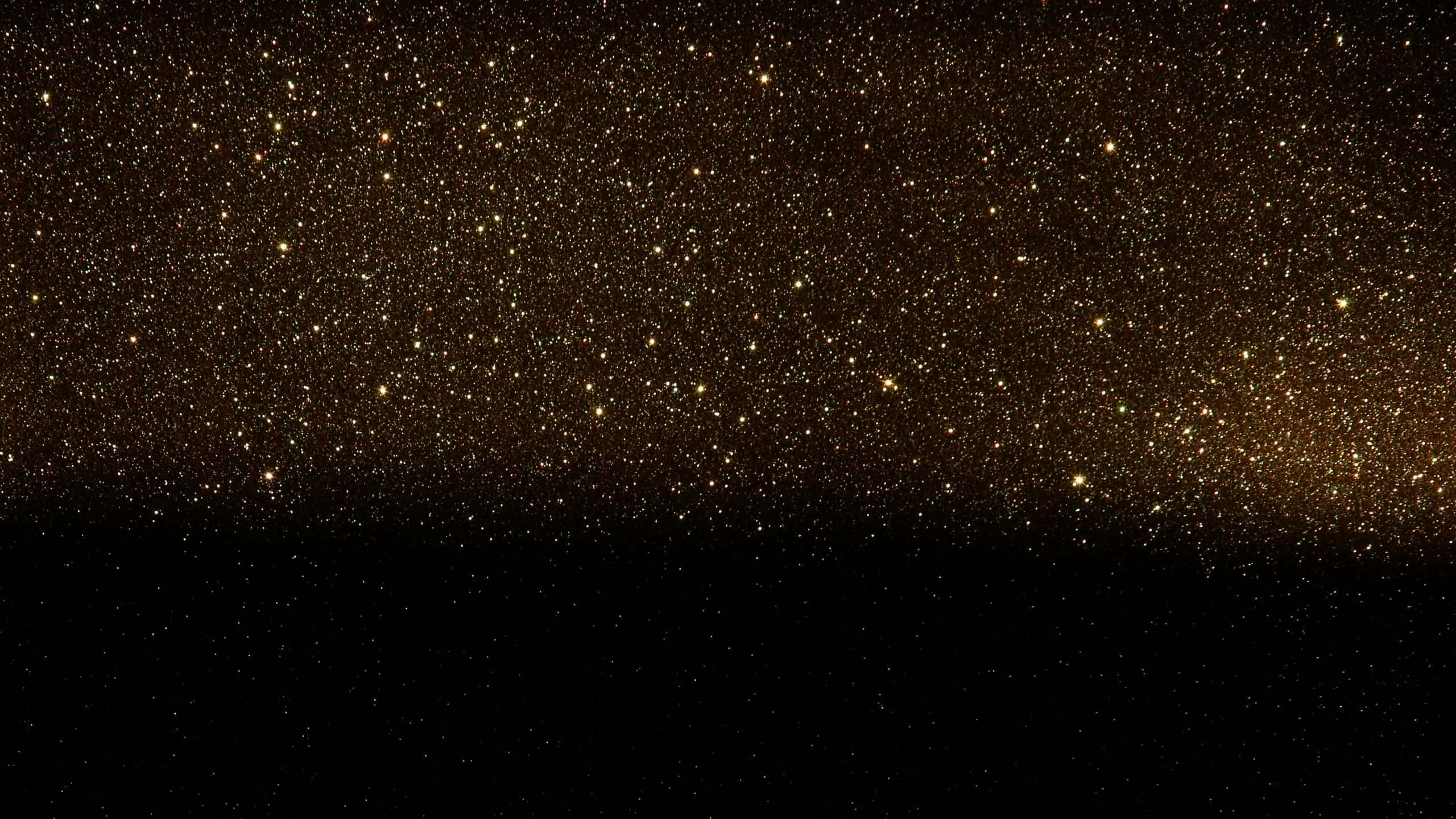 black and gold glitter, golden starfield, deep black horizon, 2K Desktop Wallpaper