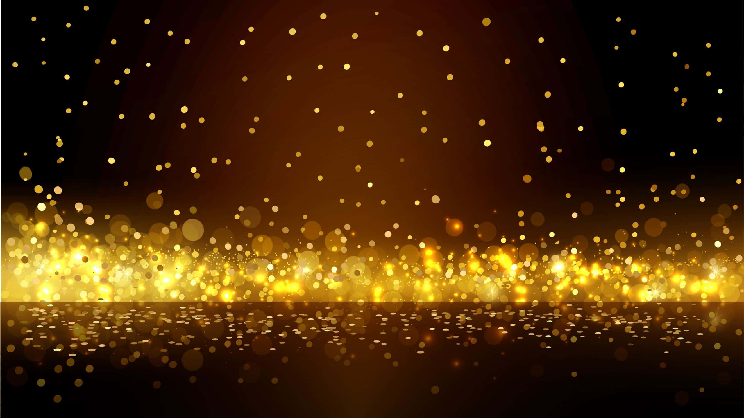 black and gold glitter wallpaper, Circle Black And Gold Glitter, golden bokeh lights, 2K Desktop Wallpaper