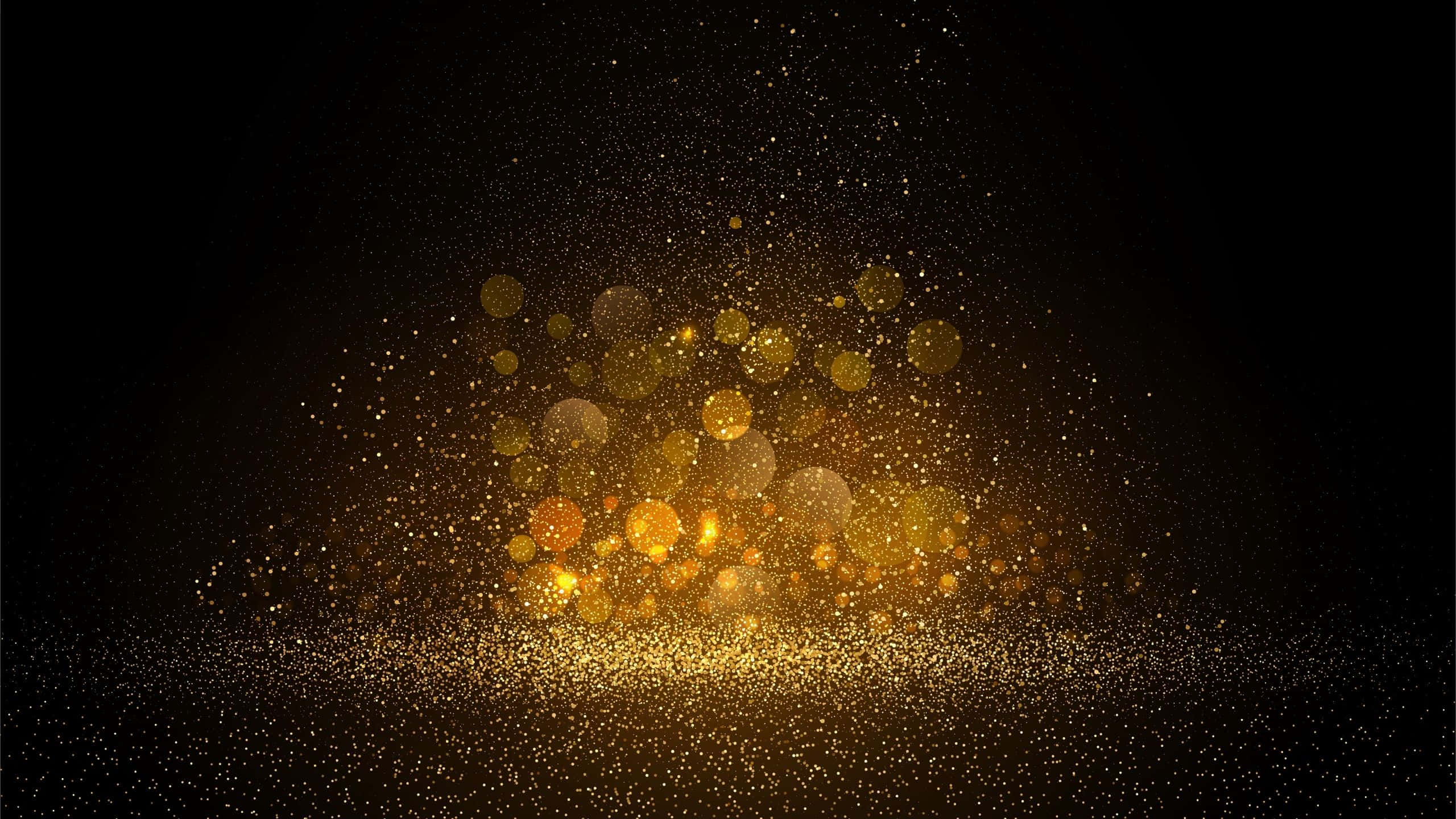 black, gold glitter, golden glitter particles, 2K Desktop Wallpaper