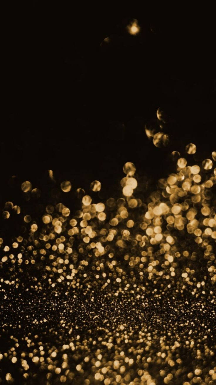 black, brilliant gold glitter, golden glitter particles, HD Phone Wallpaper