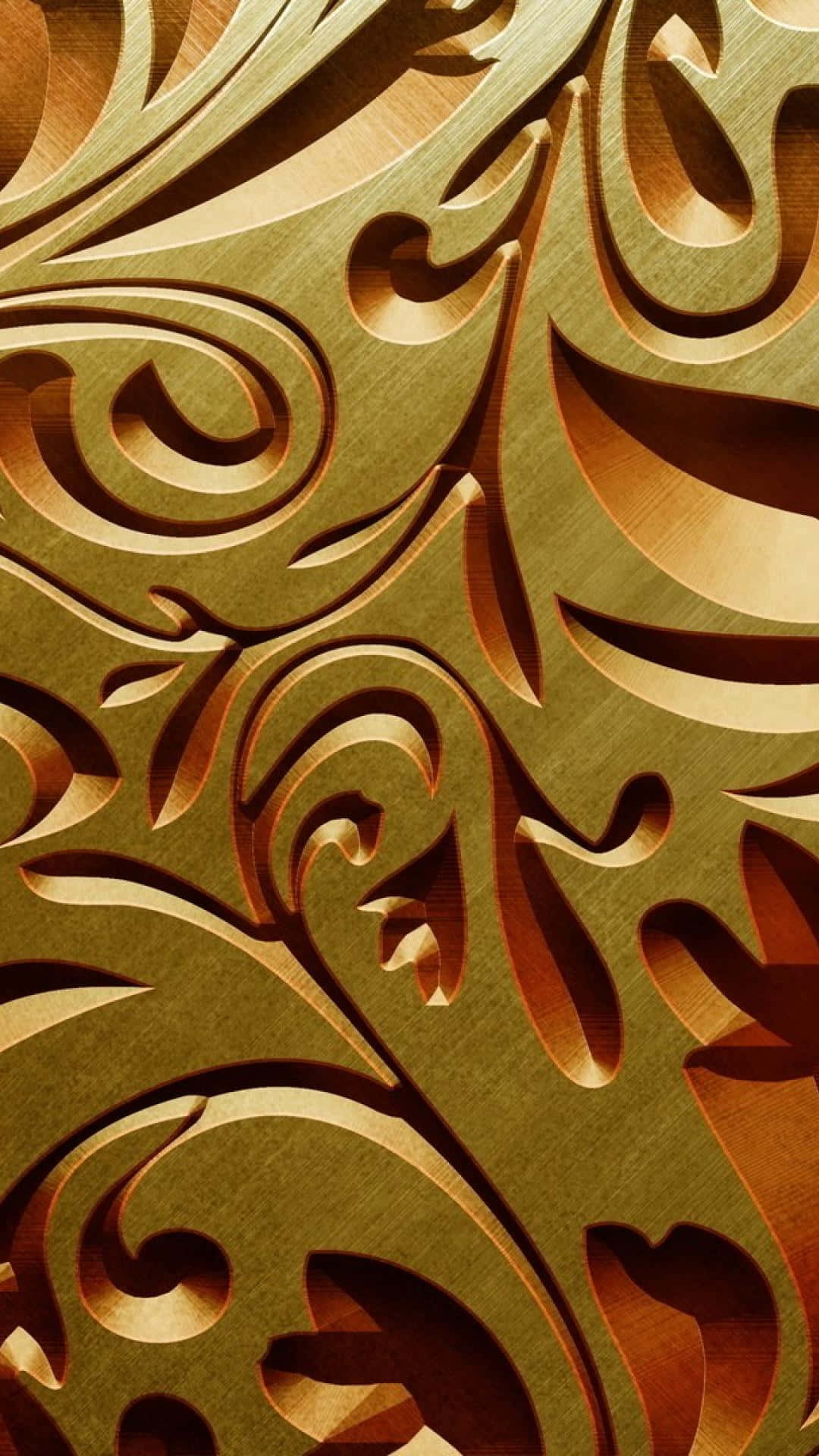 gold, carved pattern, wall, Full HD Phone Wallpaper