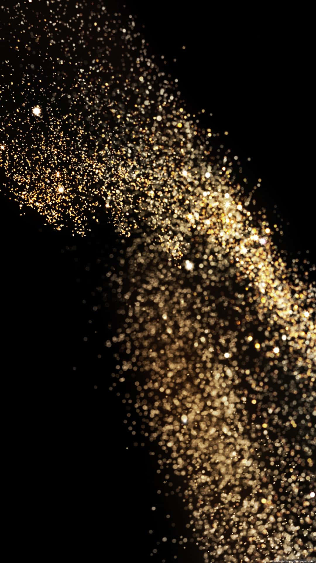 gold, black background, shimmering golden particles, Full HD Phone Wallpaper