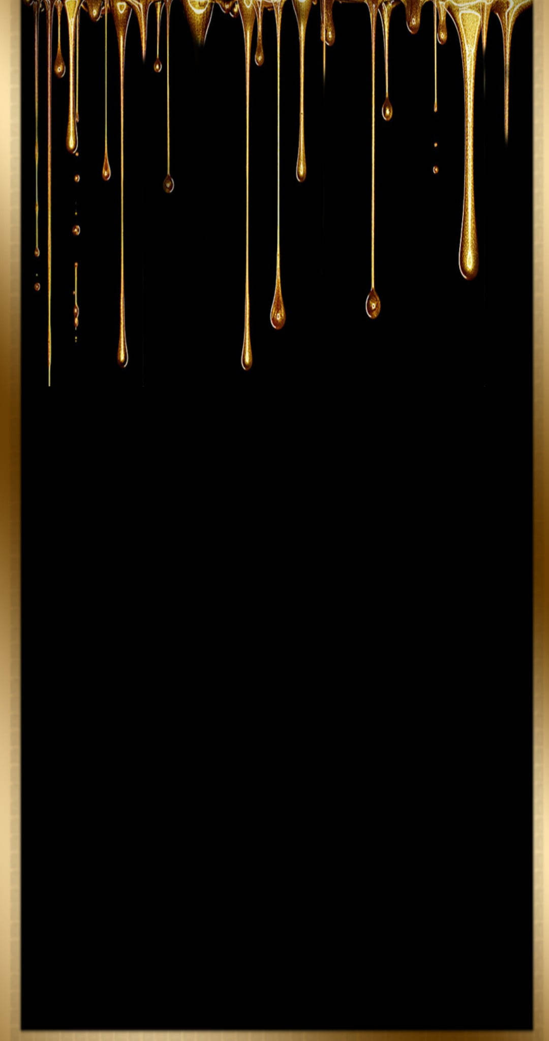 Droplets, Black and Gold iPhone, golden liquid drips, Full HD Phone Wallpaper
