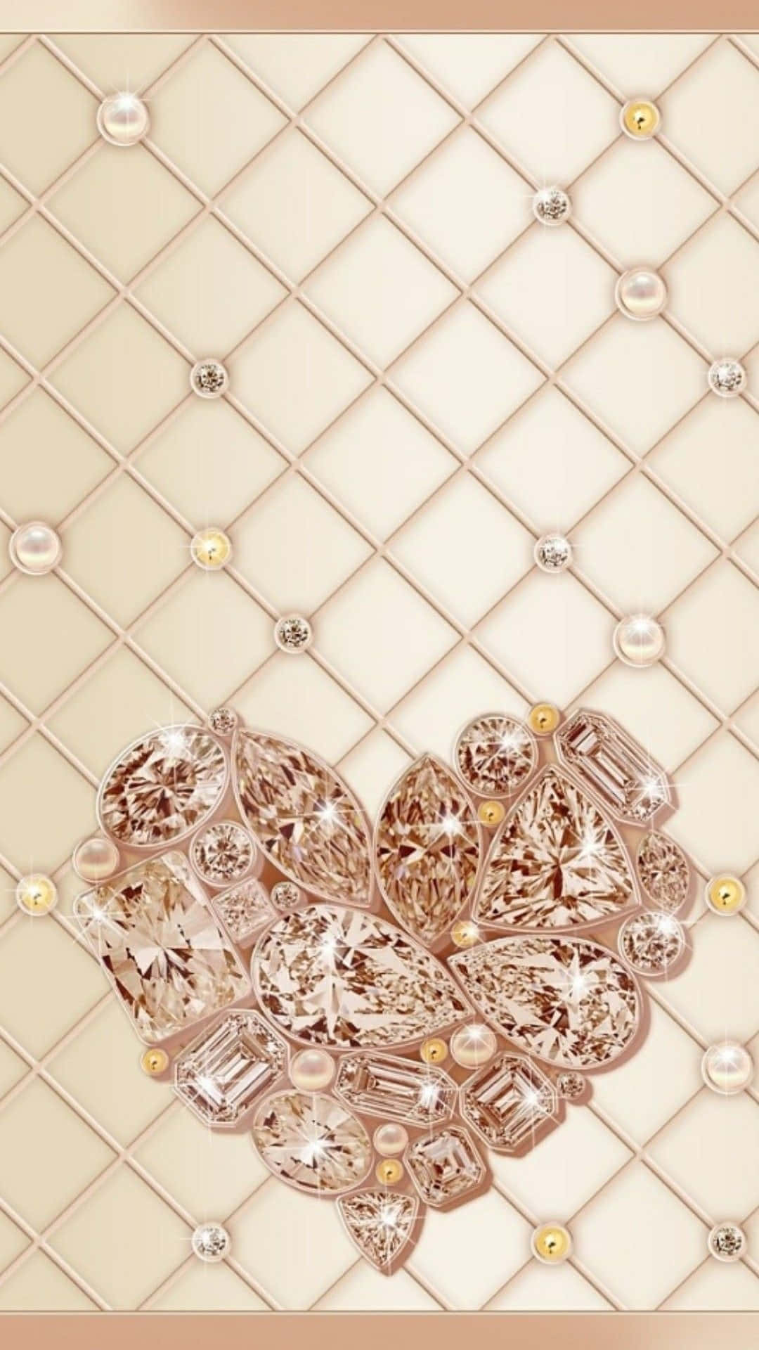 Gold iPhone, rose gold, clear gemstones, Full HD Phone Wallpaper