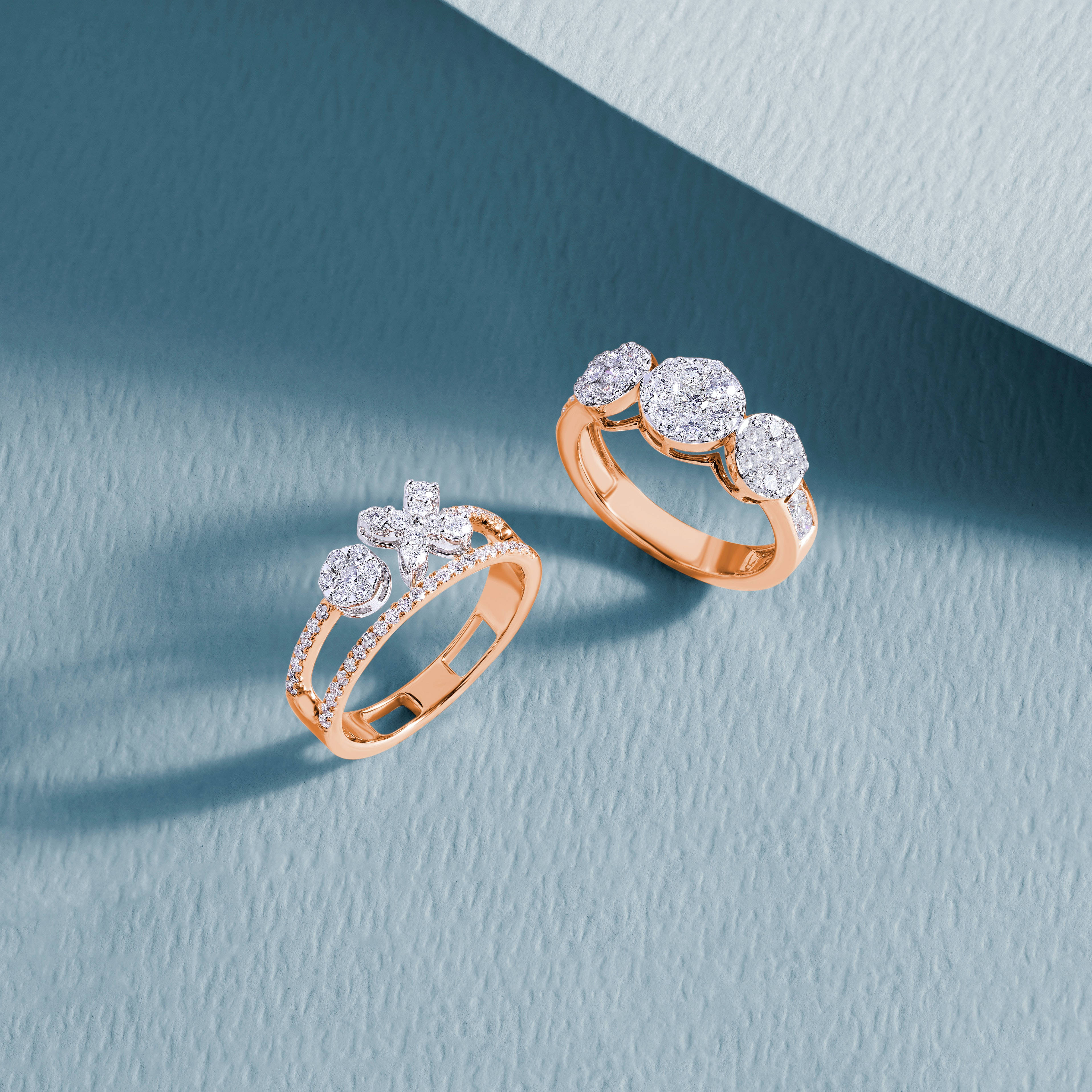 gold jewellery, diamond ring, rose gold, 2K Desktop Wallpaper