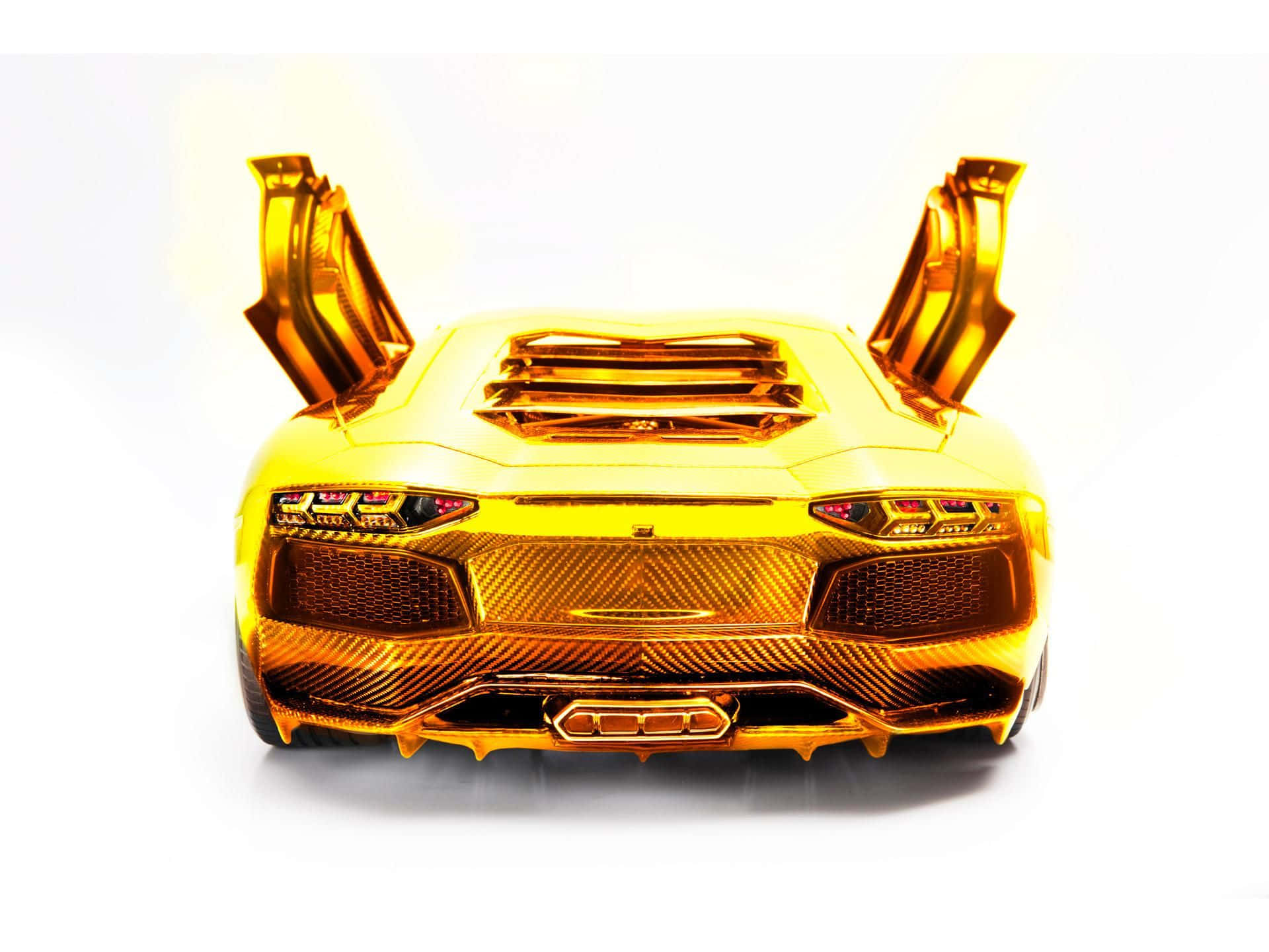 Gold Lamborghini, scissor doors, carbon fiber details, Full HD Desktop Wallpaper