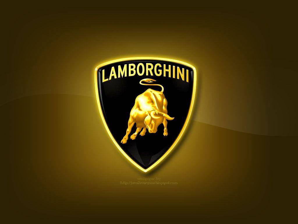 Gold Lamborghini, Lamborghini logo, charging bull emblem, SD Desktop Wallpaper