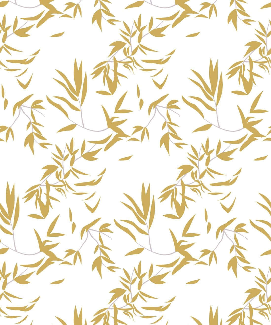 Gold Leaf Pattern, golden bamboo leaves, stems, HD Phone Wallpaper