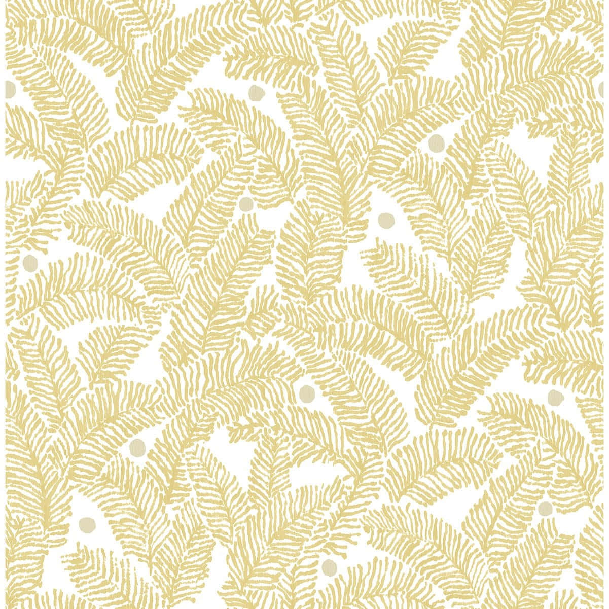 Gold Leaf Fern Pattern, golden fern leaves, dotted accents, SD Desktop Wallpaper