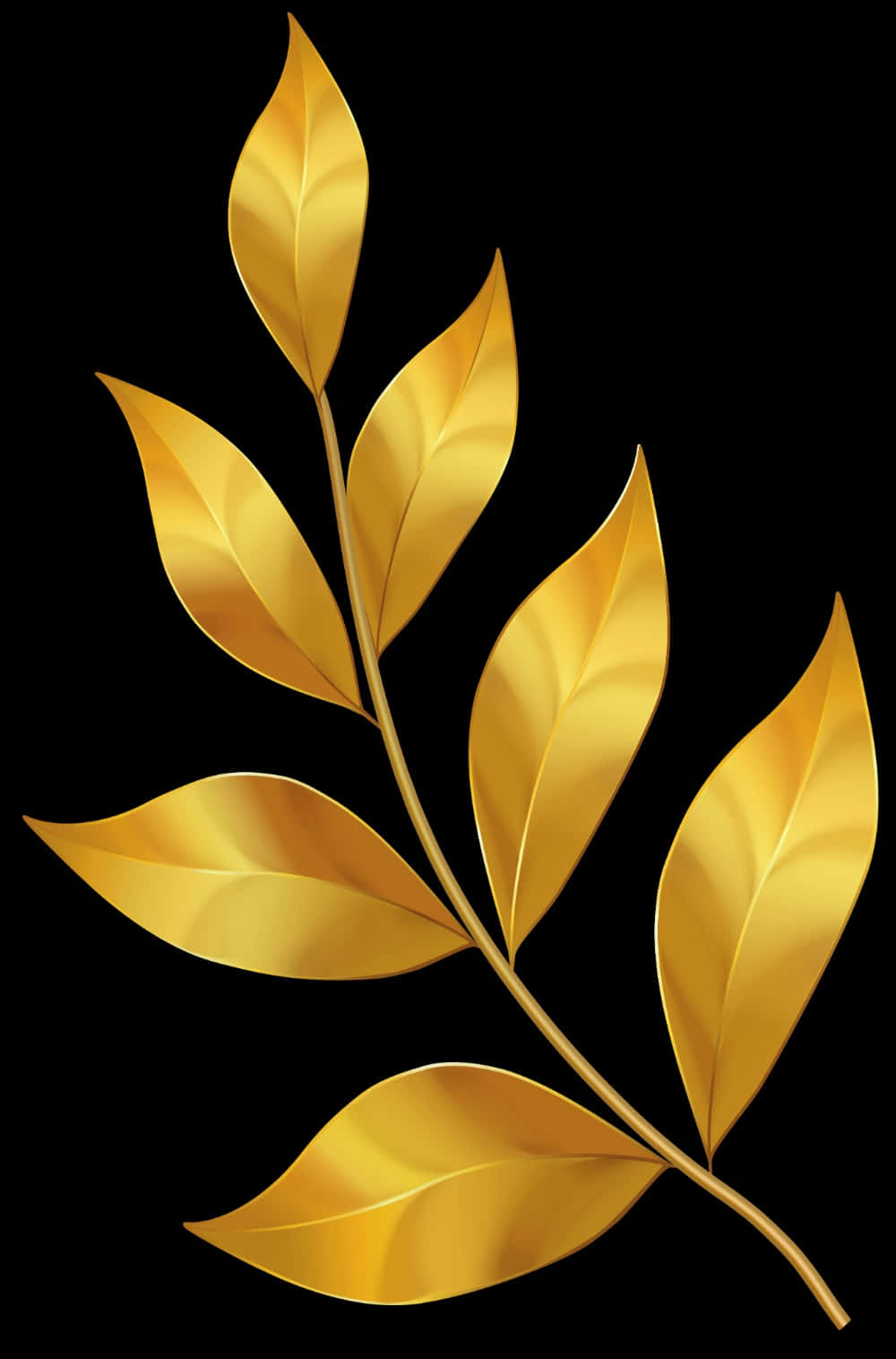 Golden Leaf Artwork, golden laurel branch, glossy leaves, HD Phone Wallpaper