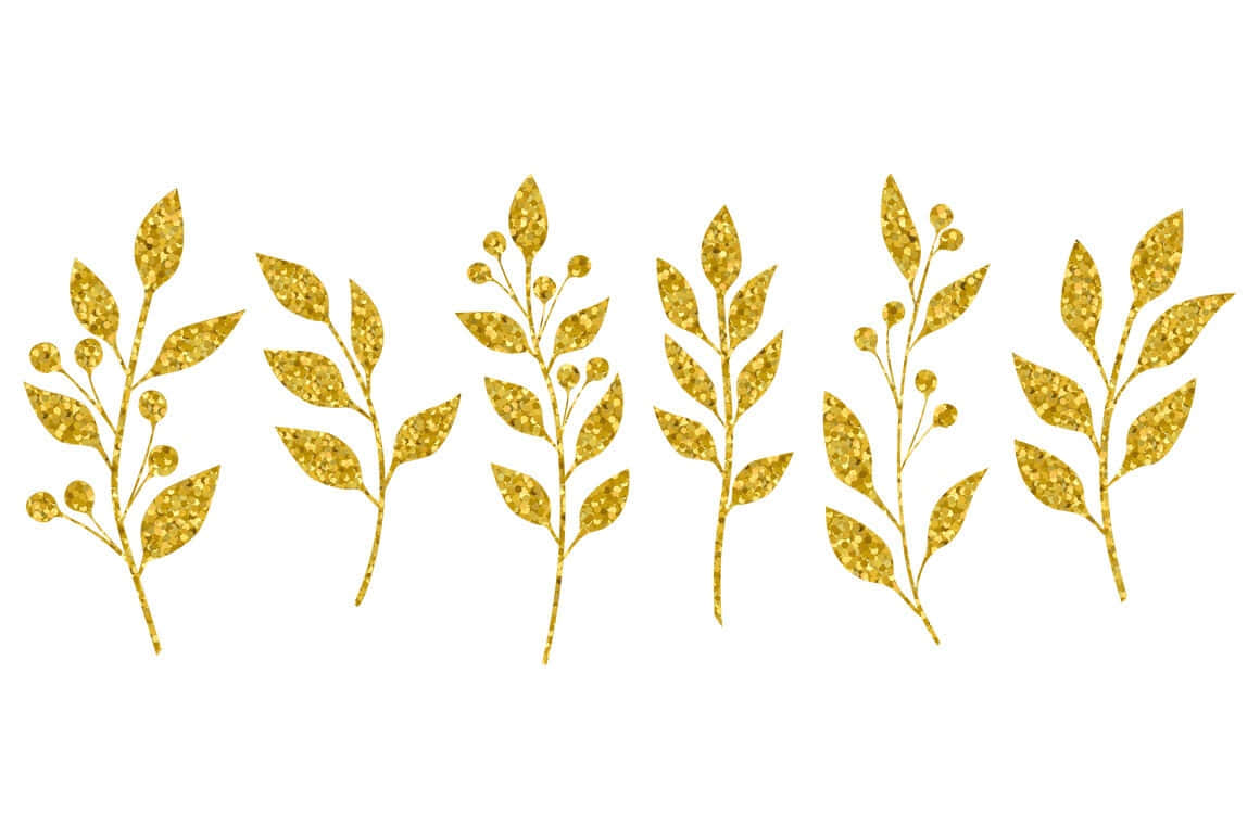 golden leaf, gold leafy branches, berries, SD Desktop Wallpaper