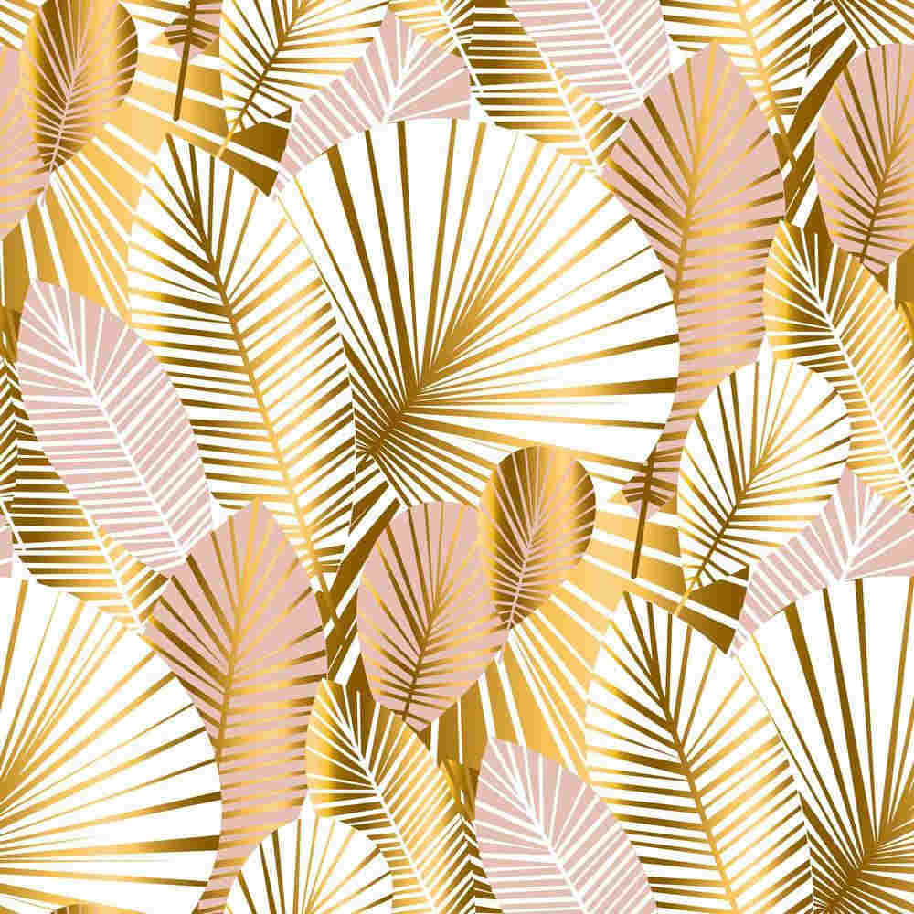 Gold Leaf, palm leaf pattern, blush pink, SD Desktop Wallpaper