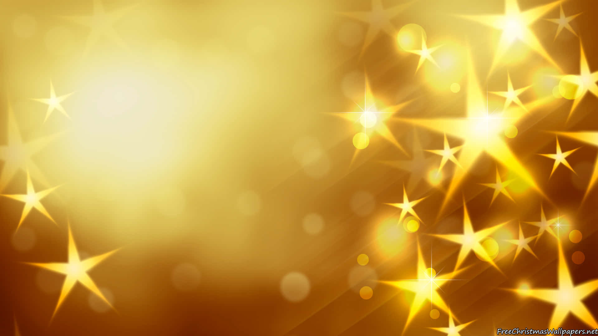 Gold Stars, night sky, golden stars, Full HD Desktop Wallpaper