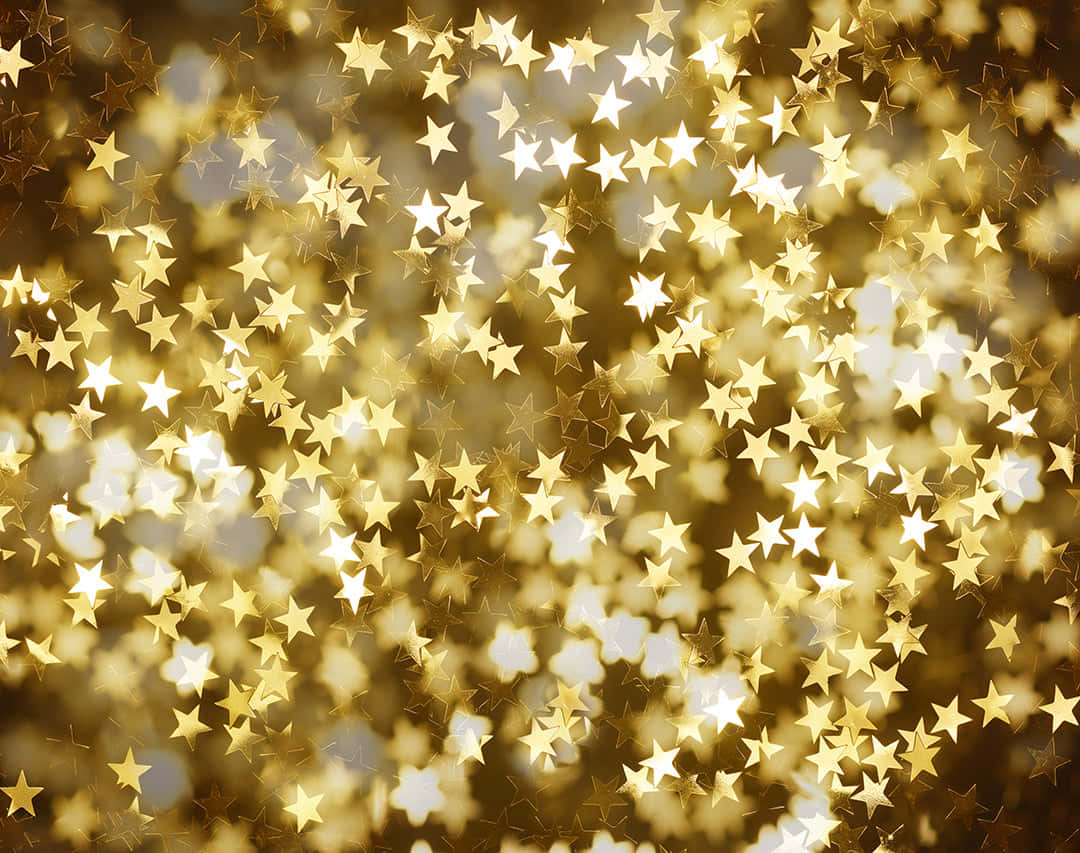 Gold Stars, golden stars, shimmering field, SD Desktop Wallpaper