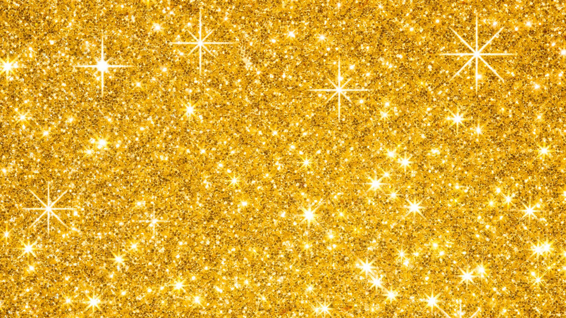 gold stars, golden glitter background, sparkling white starbursts, Full HD Desktop Wallpaper