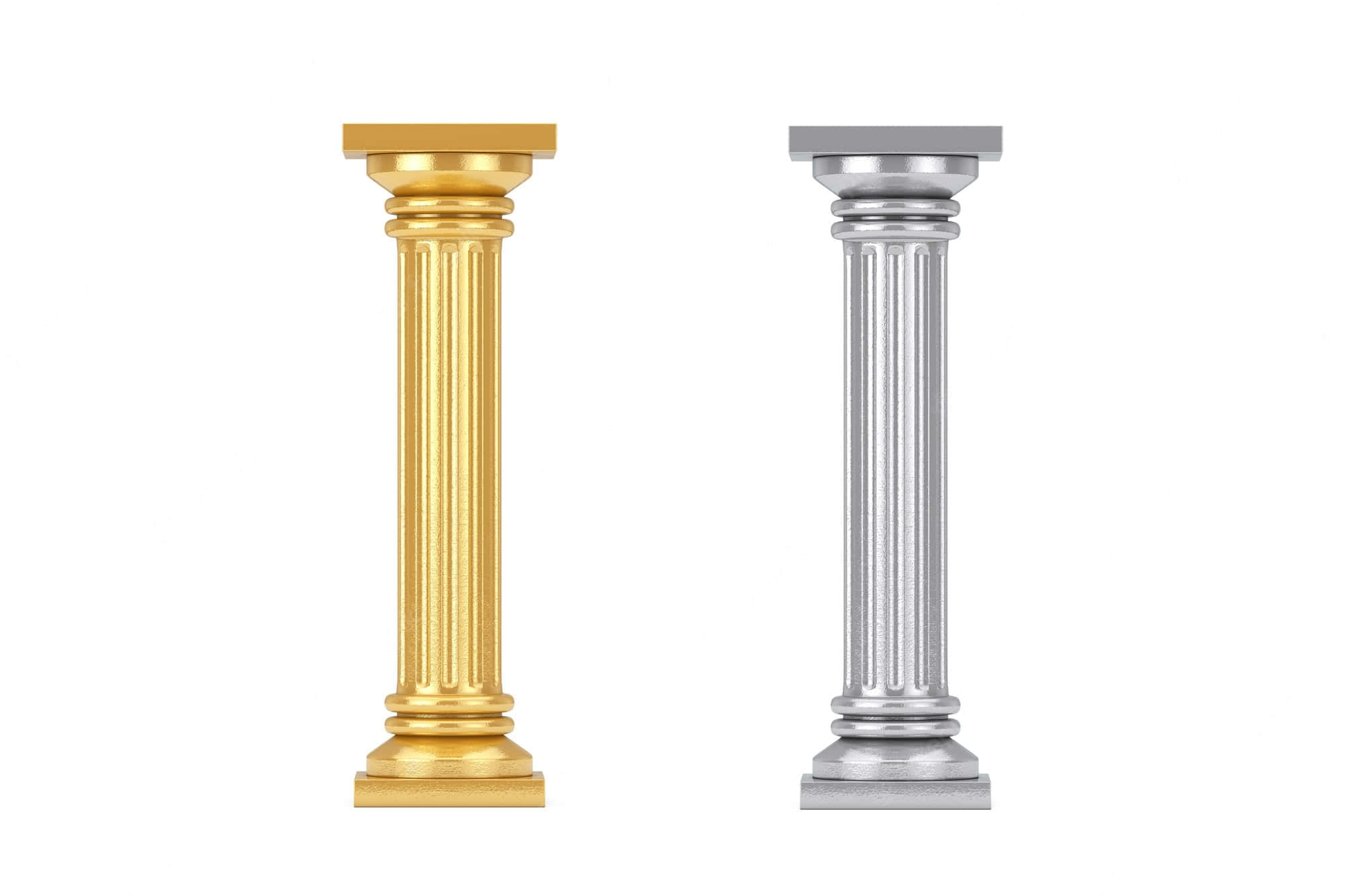 gold, silver, Doric pillar, Full HD Desktop Wallpaper