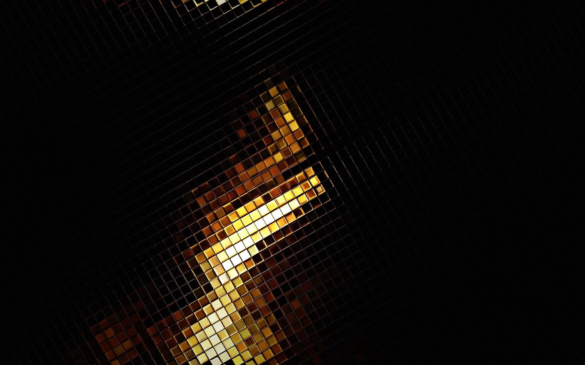 gold surface, golden mosaic tiles, stark black background, Full HD Desktop Wallpaper