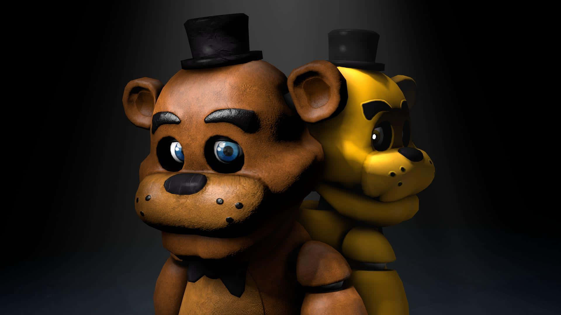 Golden Freddy, animatronic bears, top hats, Full HD Desktop Wallpaper