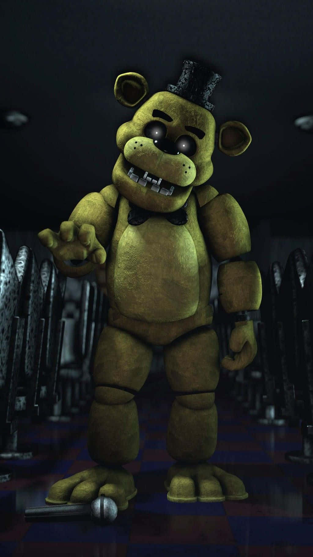 Golden Freddy, yellow animatronic bear, top hat, HD Phone Wallpaper