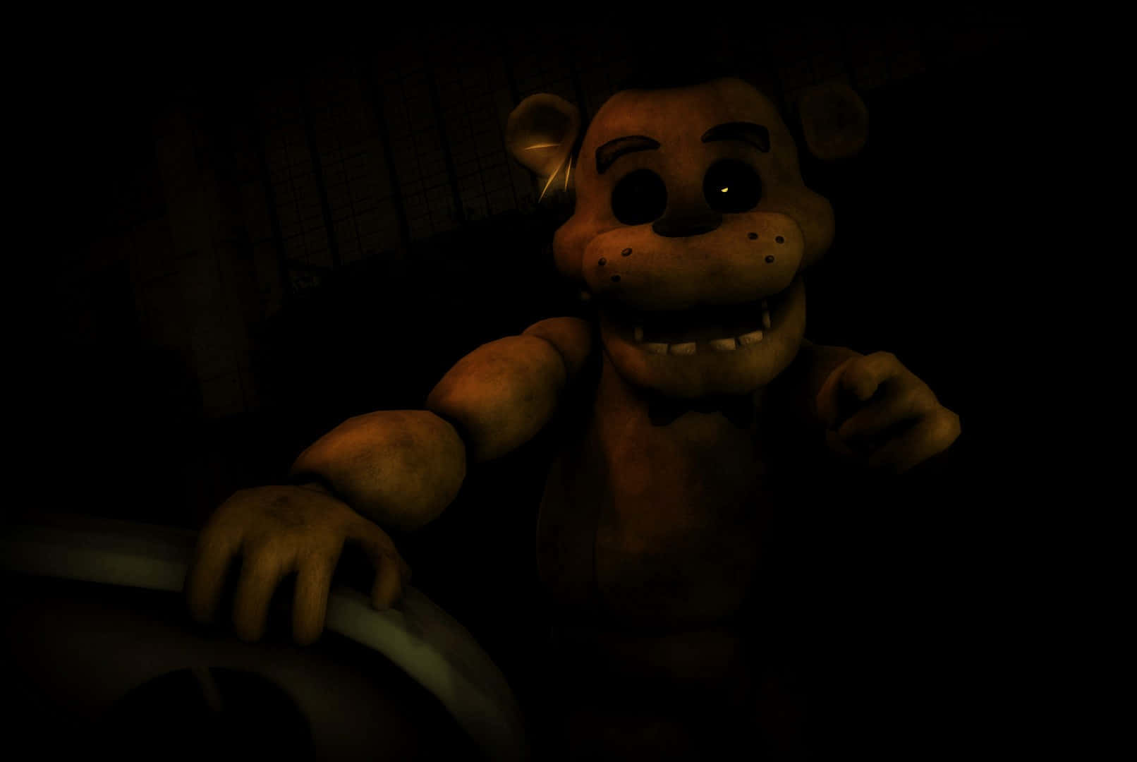 Golden Freddy, animatronic monkey, wide grin, HD Desktop Wallpaper