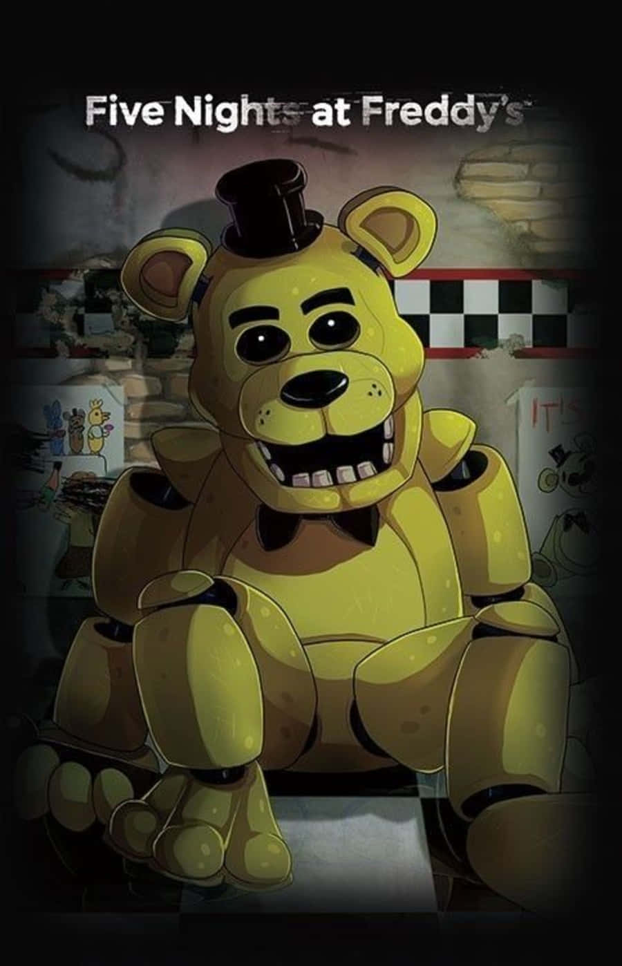 Golden Freddy, yellow animatronic bear, top hat, HD Phone Wallpaper