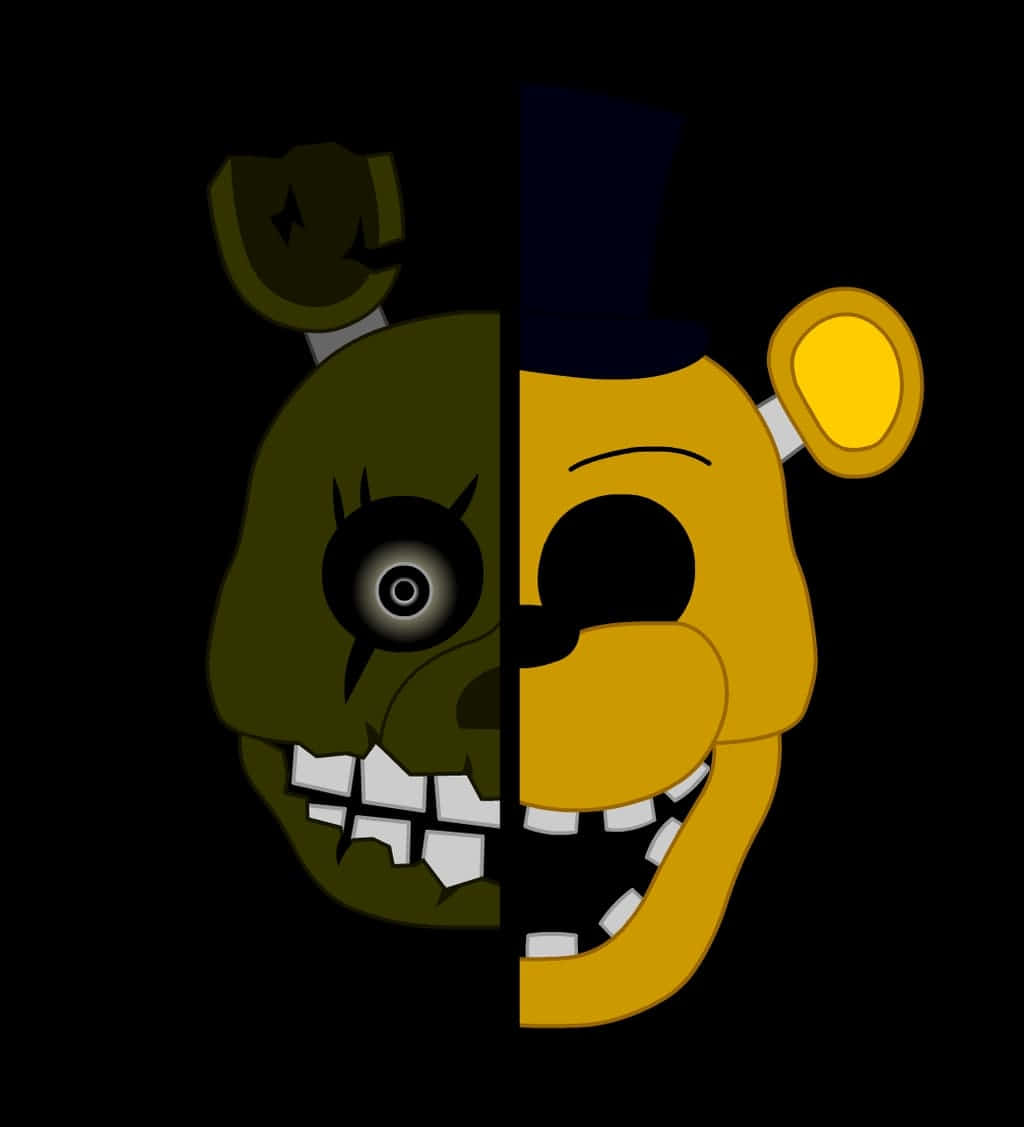 Golden Freddy, green animatronic, cheerful yellow bear, SD Phone Wallpaper