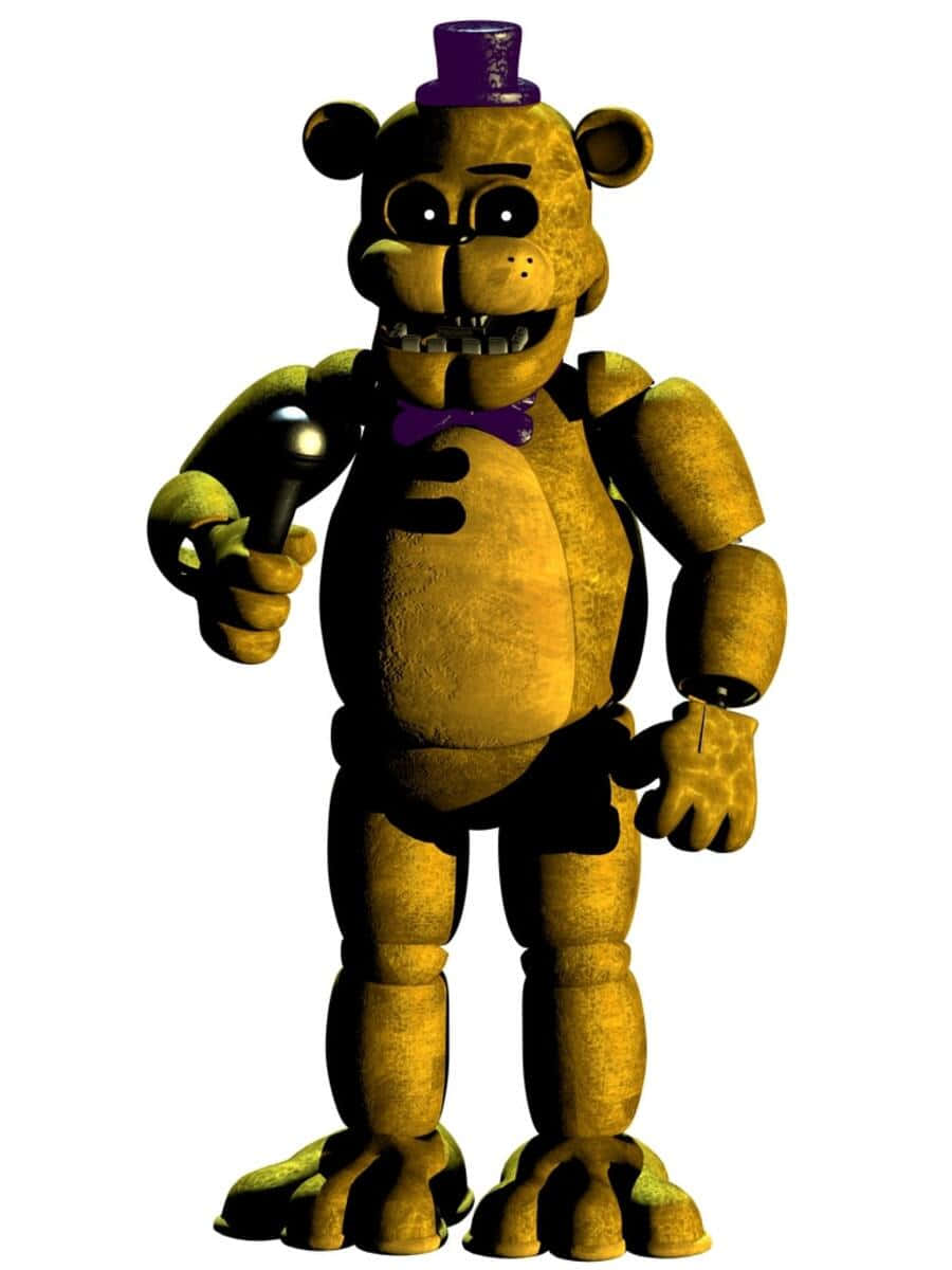 Golden Freddy, yellow animatronic bear, purple top hat, SD Phone Wallpaper