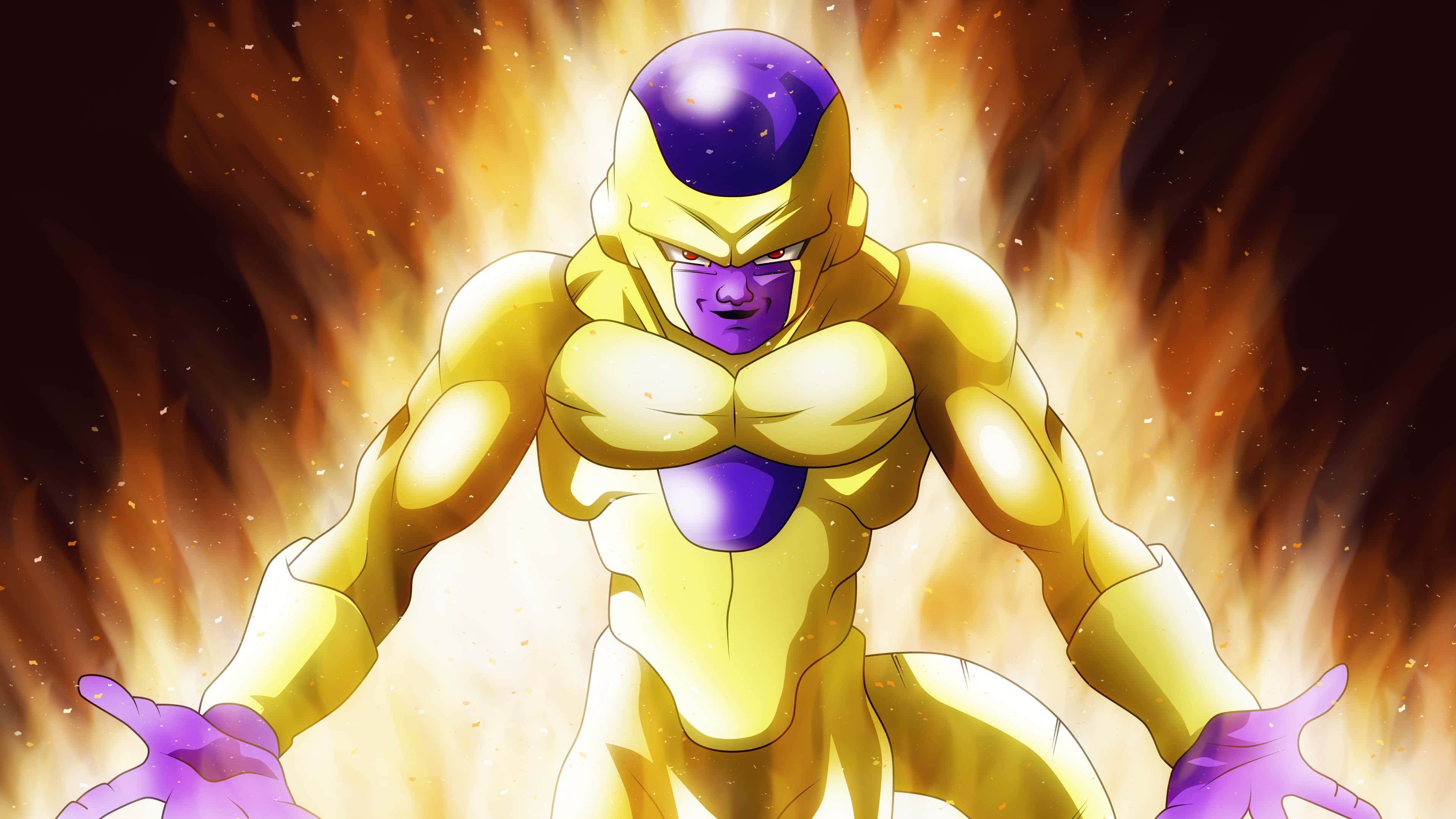 Golden Frieza, purple skin, golden armor, 4K Desktop Wallpaper