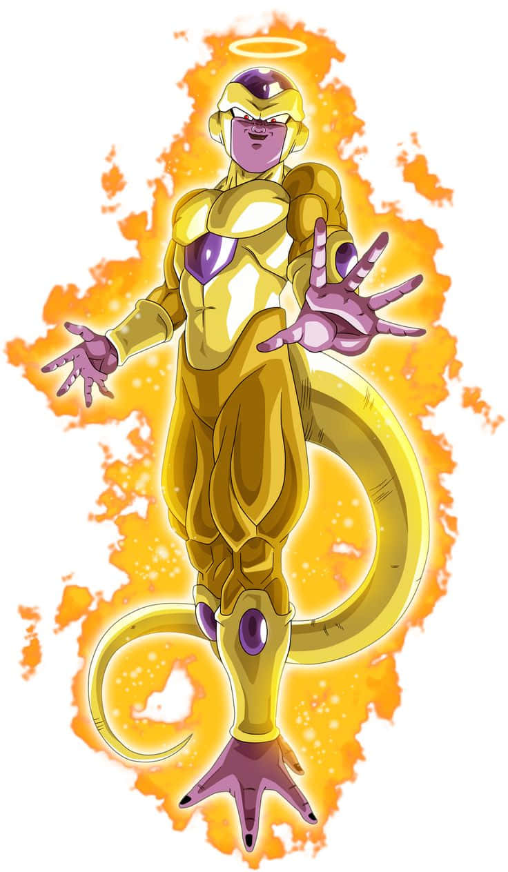 Golden Frieza, fiery aura, halo, SD Phone Wallpaper