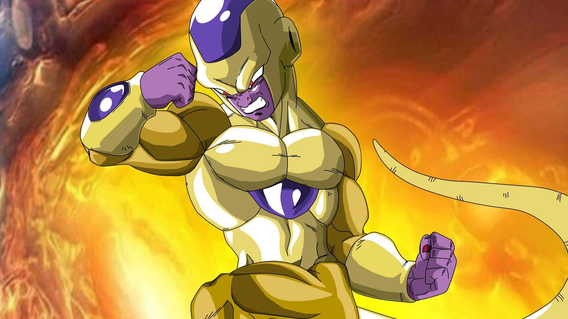 Golden Frieza, muscular, golden anime character, Full HD Desktop Wallpaper