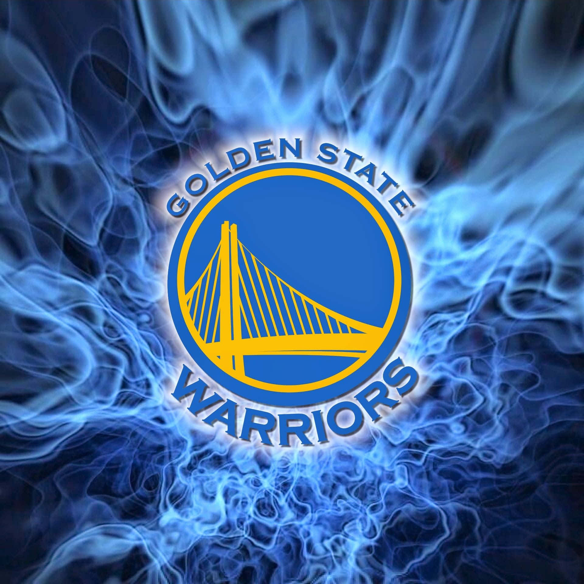 Golden State Warriors, logo, electric blue, Full HD Desktop Wallpaper